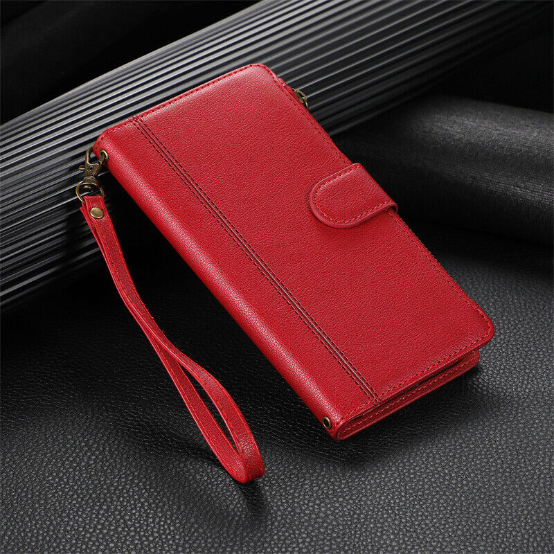 Zipper Wallet Flip Cover Case For iPhone 15 14 13 12 11 Pro XR XS Max 6 7 8 Plus