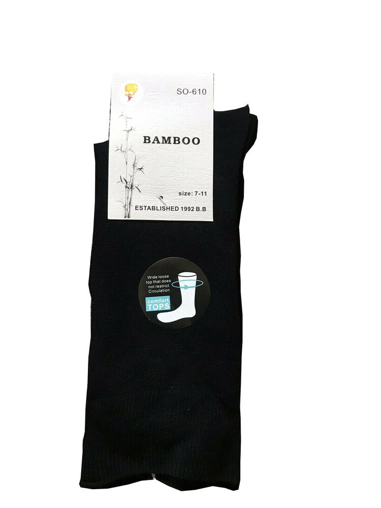 3 pairs BAMBOO LOOSE TOP SOCKS SIZE 7-11 Medical Diabetic Comfort Loosetop Mens Womens