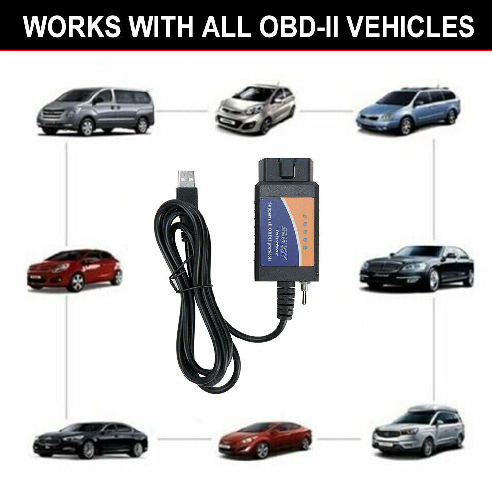 Obd2 Scanner Elm327 Usb Retrofit For Ford Elmconfig Latest Chip Hs-can Forscan