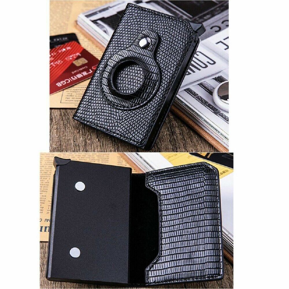 Men Wallet Leather Smart Money Clip Card Holder RFID Blocking For AirTag Cover