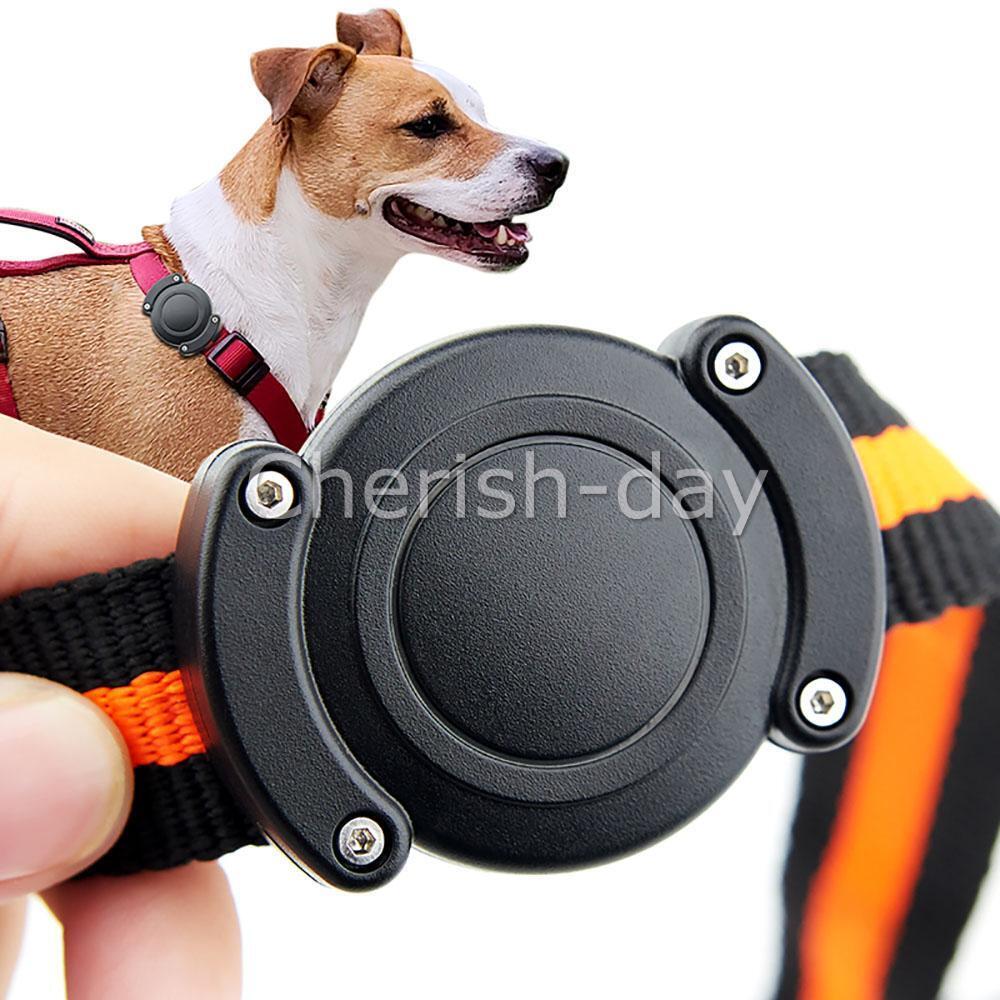 NEW 1x Case Holder Dog Pet Collar Bag Luggage For Apple AirTag Air Tag Black Z