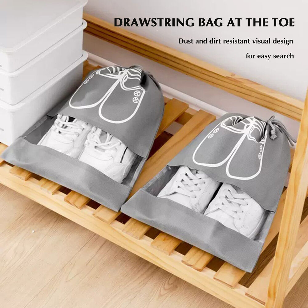 Portable Shoes Bag Travel Sport Storage Pouch Drawstring Dust Proof Waterproof