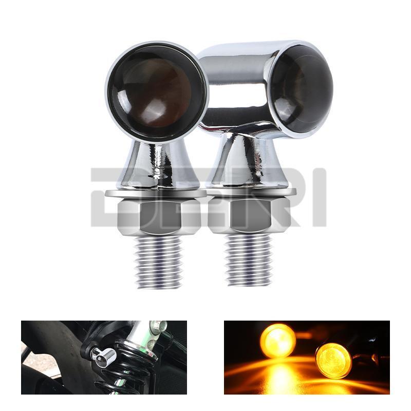 2x Universal chrome Motorcycle LED Indicators Turn Signals Blinker Lights Amber