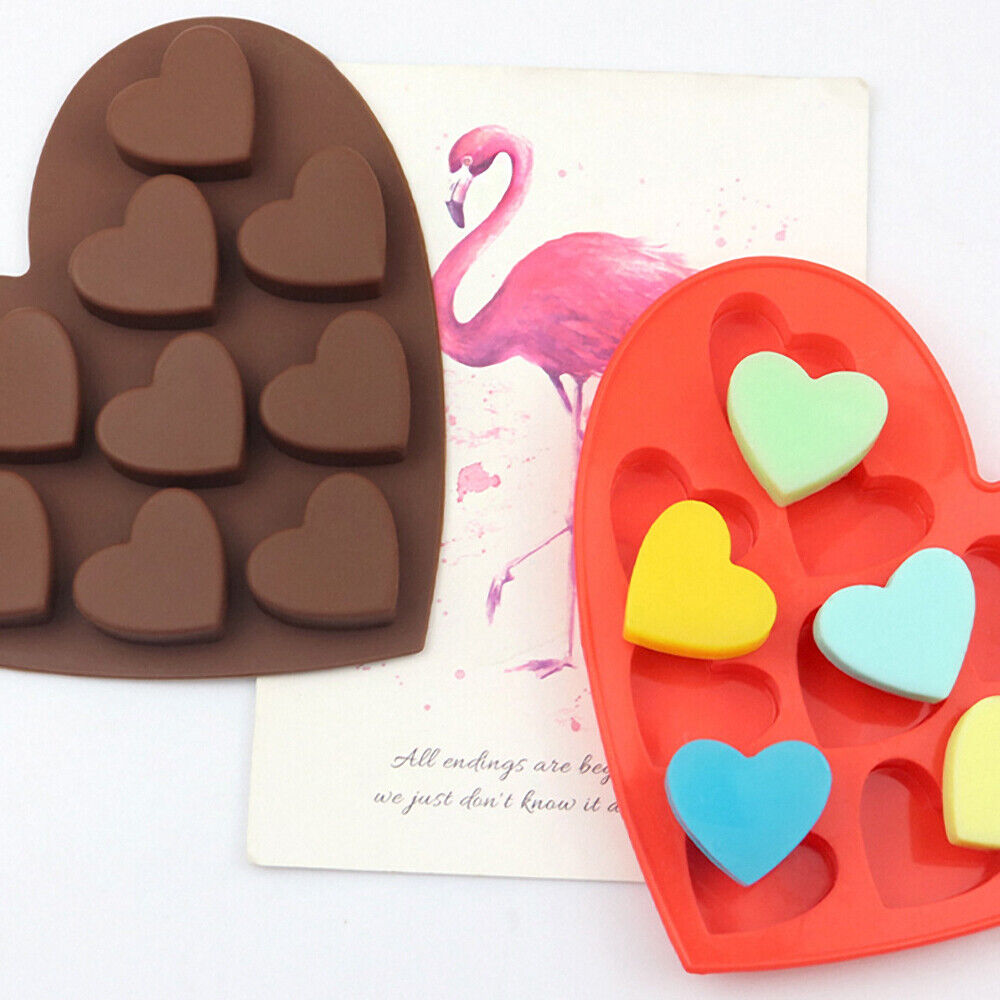 Love Heart Silicone Mould Ice Cube Tray Jelly Chocolate Cookie Cake Baking Mold