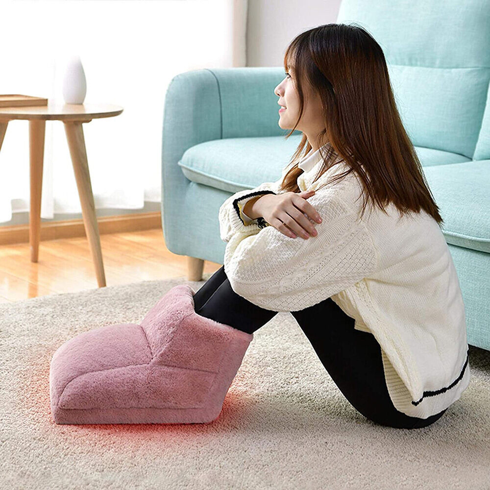 Foot Warmer Electric Shoes Plush Warming Slipper USB Feet Heating Winter