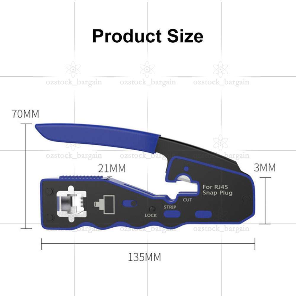 RJ45 Crimper EZ Cat 5e 6 7 HD Pass Through Network Connector Tool Crimping Plier