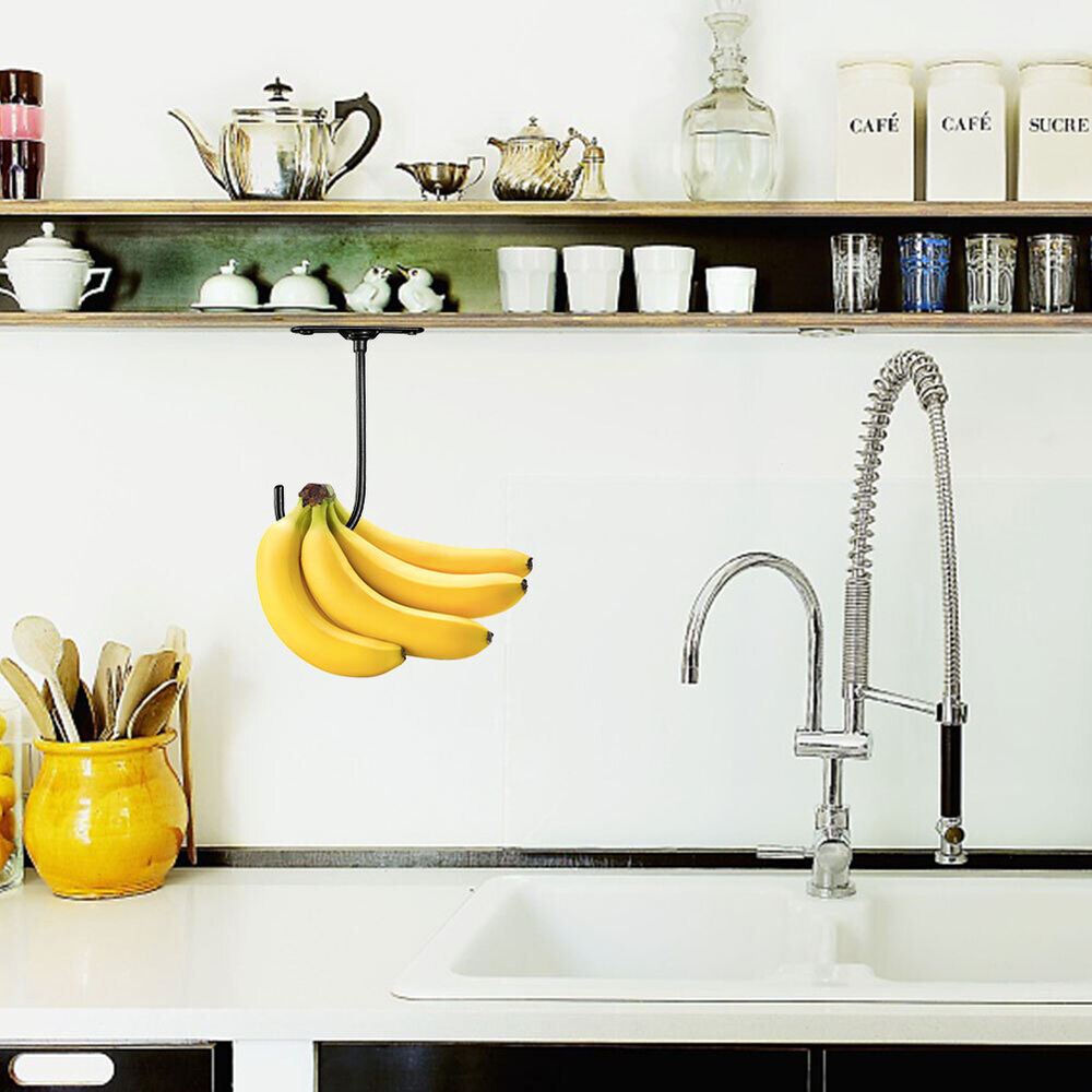 Under Cabinet Banana Hook with Pre-drilled Holes Banana Hanger for Kitchen Items