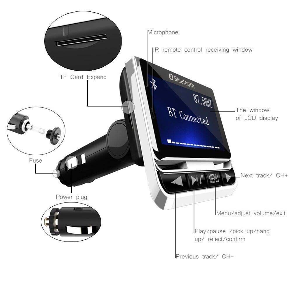 Handsfree Wireless Bluetooth Car Kit FM Transmitter MP3 Player USB Charge