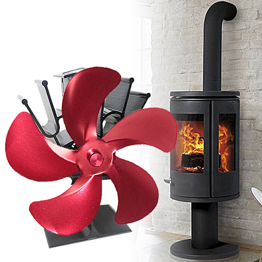 Log Burner Heat Powered Fan Fireplace Fan Wood Burning Stove Wood Stove Fan #T