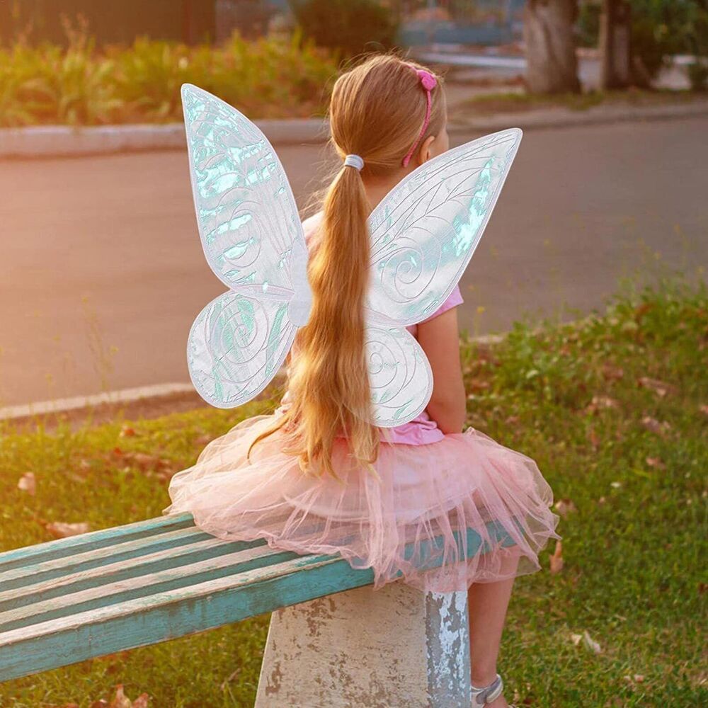 Women Girls Large Butterfly Fairy Wings Costume Sparkle Princess Angel Wing Gift