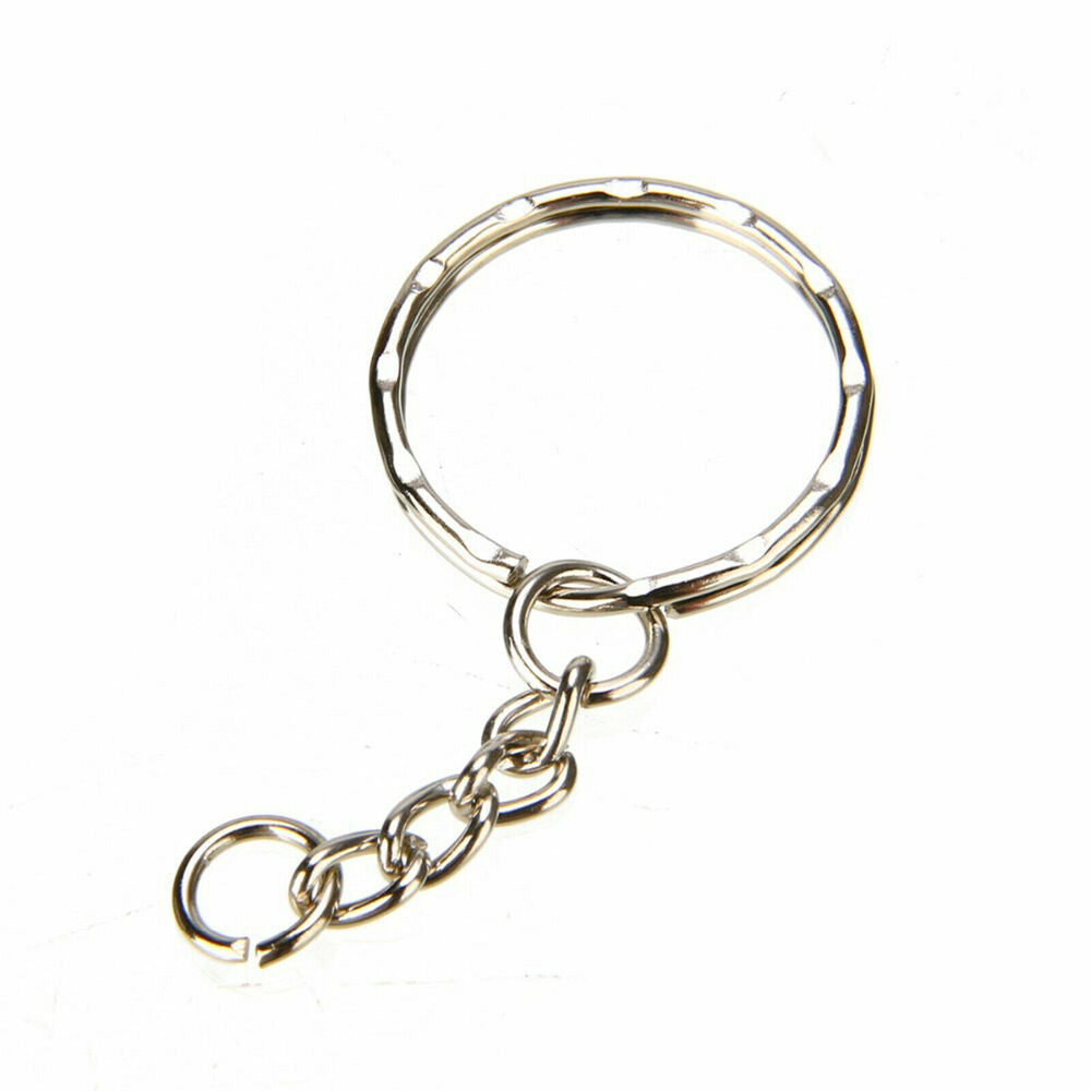 500Pcs Bulk Split Metal Key Rings Keyring Blanks With Link Chains For DIY Craft