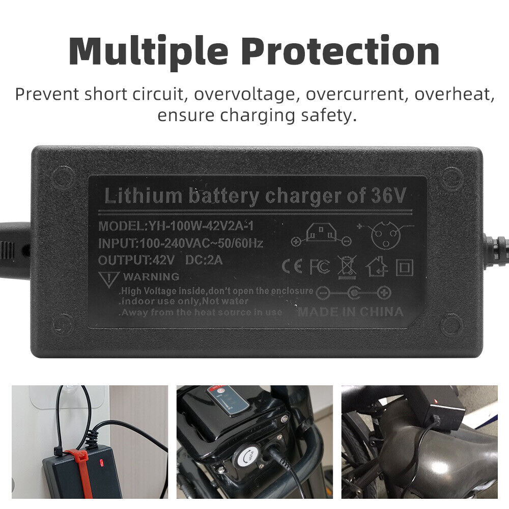 42V 2A Battery Charger For 36V Lithium Battery for Scooter Electric Bike Ebike