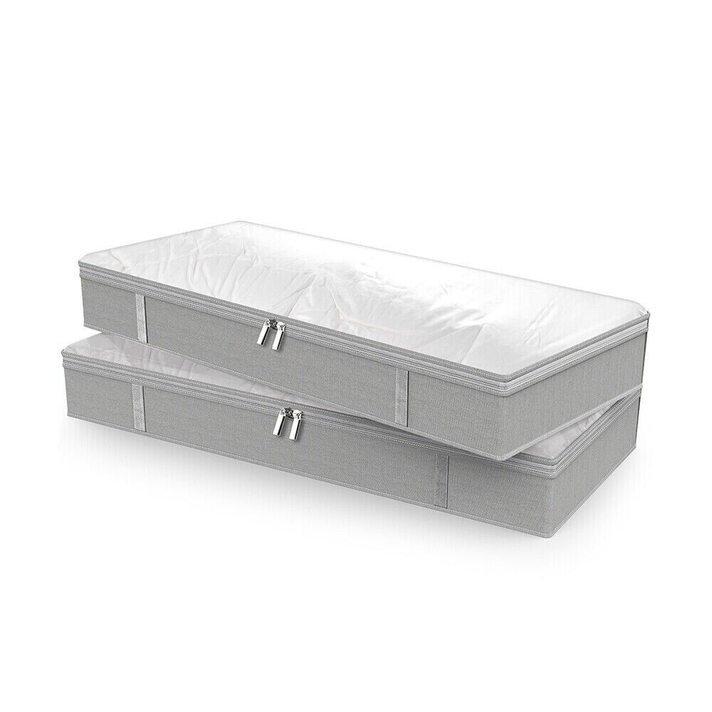 2x Removable Under-Bed Storage Box Large-Capacity Foldable Non-Woven Storage Box