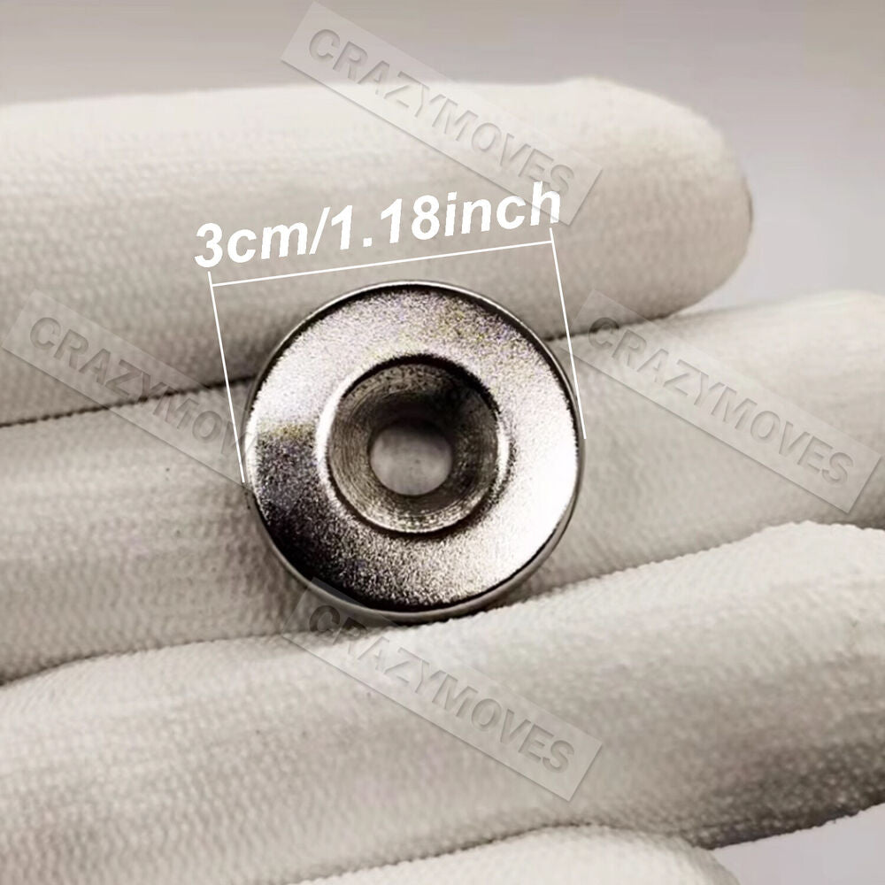 5x Super Strong Cylinder Magnets Rare-Earth Neodymium Magnet With Hole Round