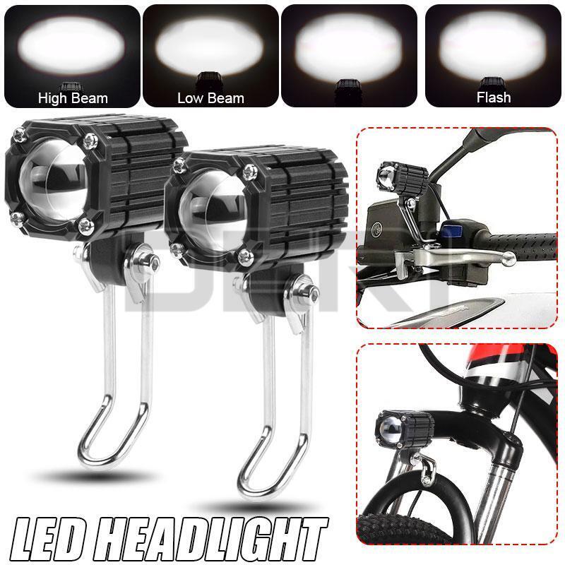 2x Universal Motorcycle Mirror Mount LED Spot Lights Electric scooter Headlight