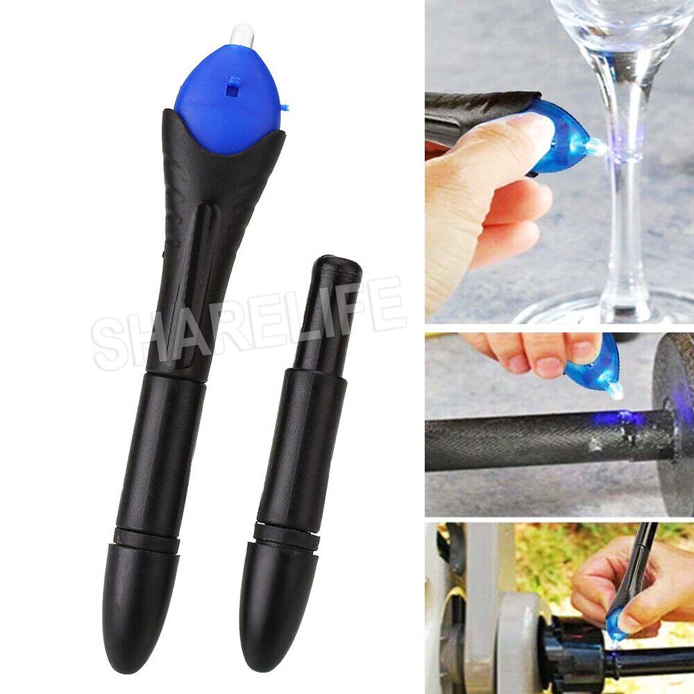 2x Quick 5 Second Fix UV Light Liquid Glass Welding Compound Glue Repair Pen