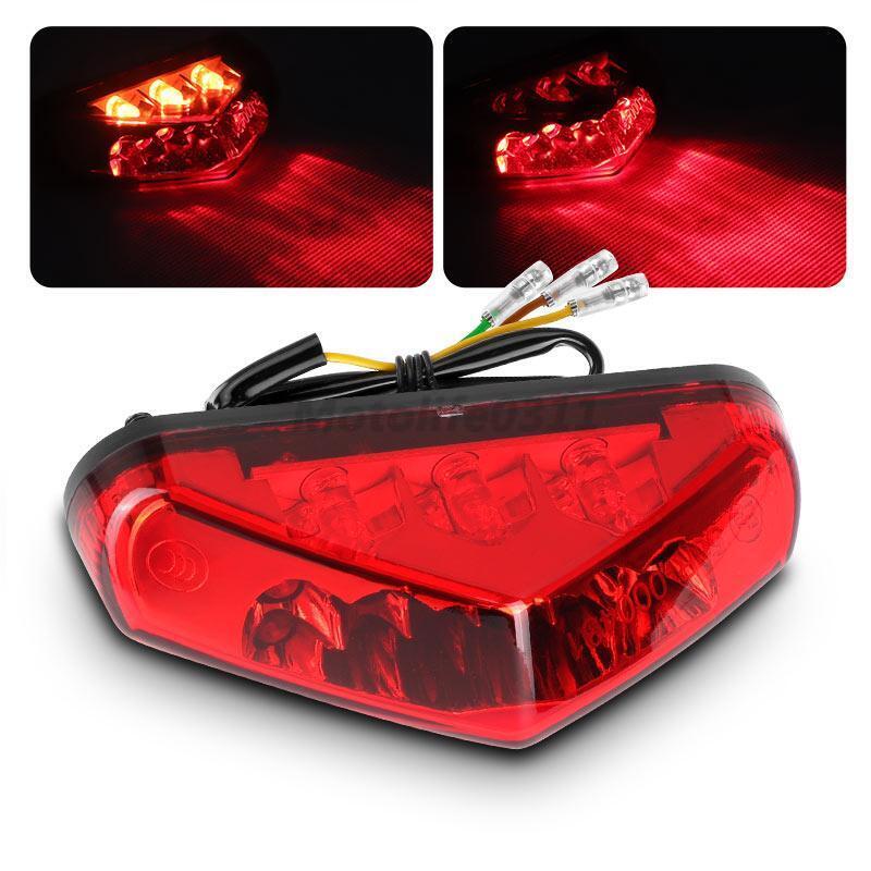 Universal Motorcycle LED Tail Light Rear Stop Brake License Number Plate Light