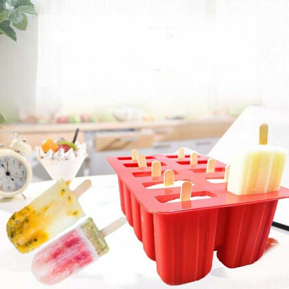 Silicone Ice Mould Cream Block Molds icy Pole Jelly Pop Popsicle Maker 10 Frozen