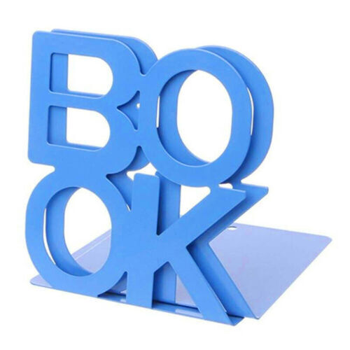 Office Stationery 1X Colourful Heavy Duty Metal Bookends Letter Style Book Ends