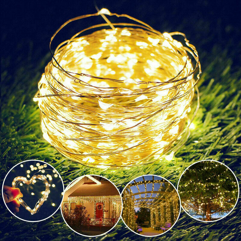 300 LED 30m/98ft Solar Powered String Lights Copper Wire Fairy Outdoor Garden