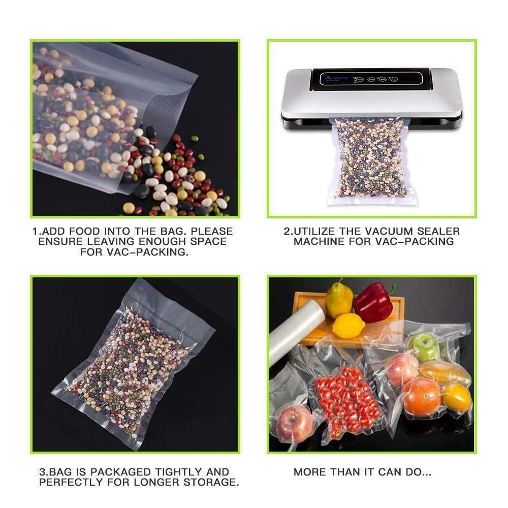 Food Vacuum Sealer Bags Rolls Vaccum Food Saver Storage Seal Bag Pack Embossed