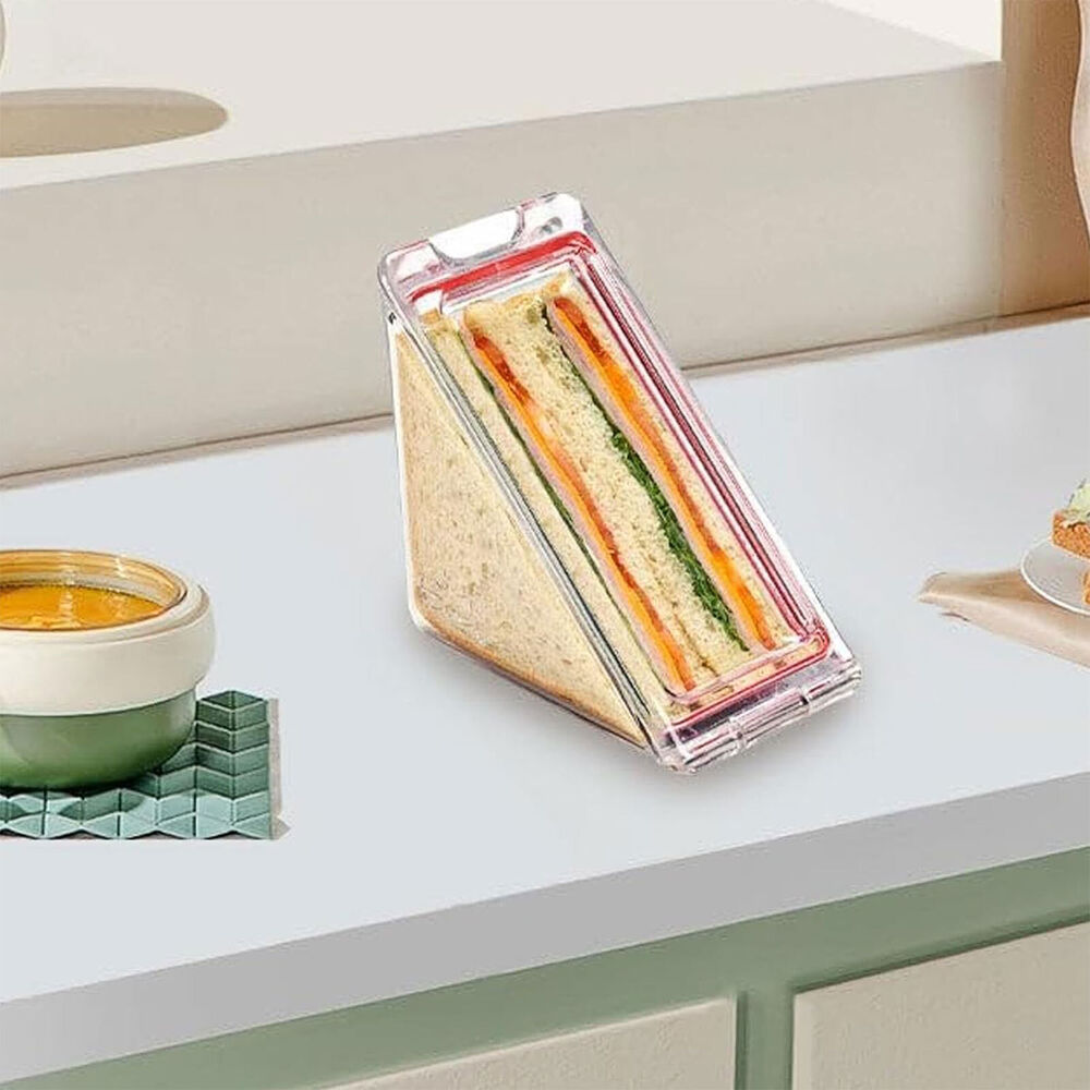 Triangle Sandwich Container Plastic Sandwich Bag Reusable Sandwich Portable #T