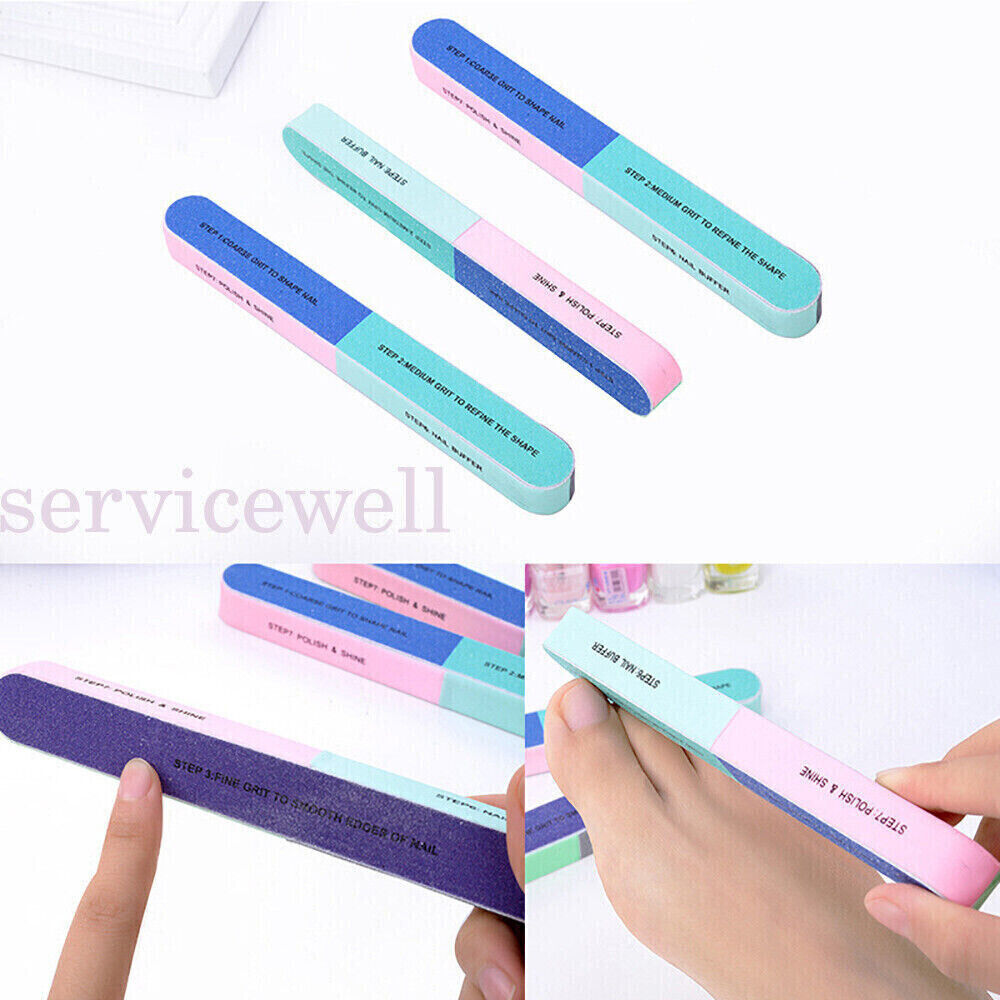 4x Professional Nail Sanding Block Straight Buffer Sand Surface Manicure