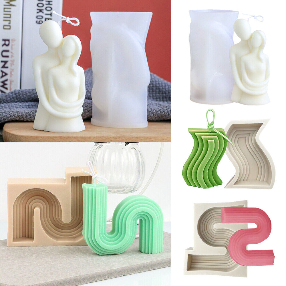 3D Candle Mould Geometric Shape DIY Perfume Soap Candle Making Wax Silicone Mold