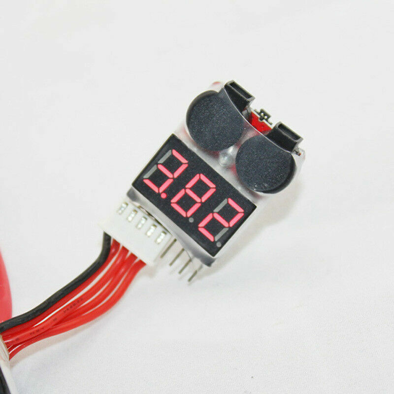 RC Lipo Battery Low Voltage Alarm 1S-8S Buzzer Indicator Tester Checker N4N2