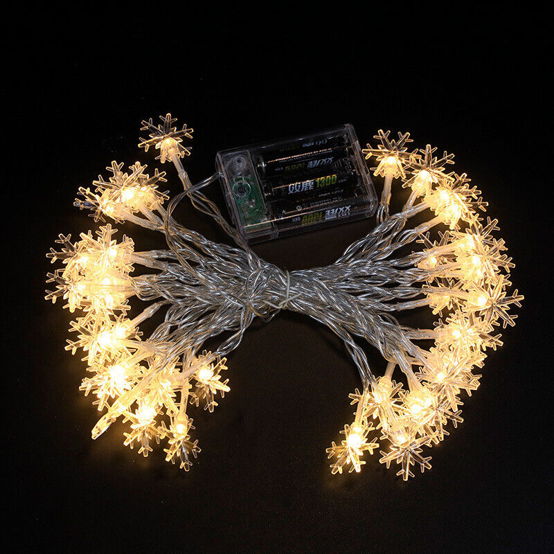 Snowflake Fairy Lights 40 LED Battery String Light for Outdoor Bedroom Christmas