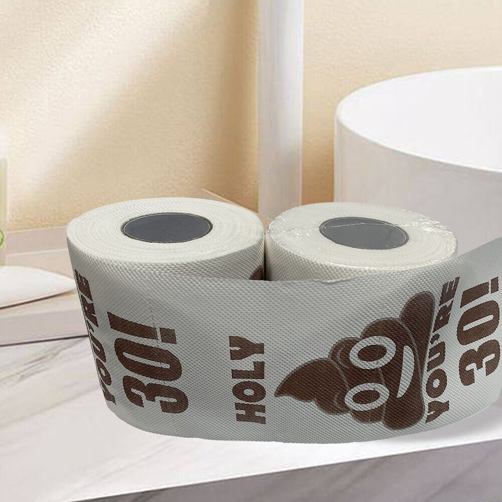 Funny Toilet Paper Roll Poop Printed Birthday Decoration 30th-60th Gifts Prank