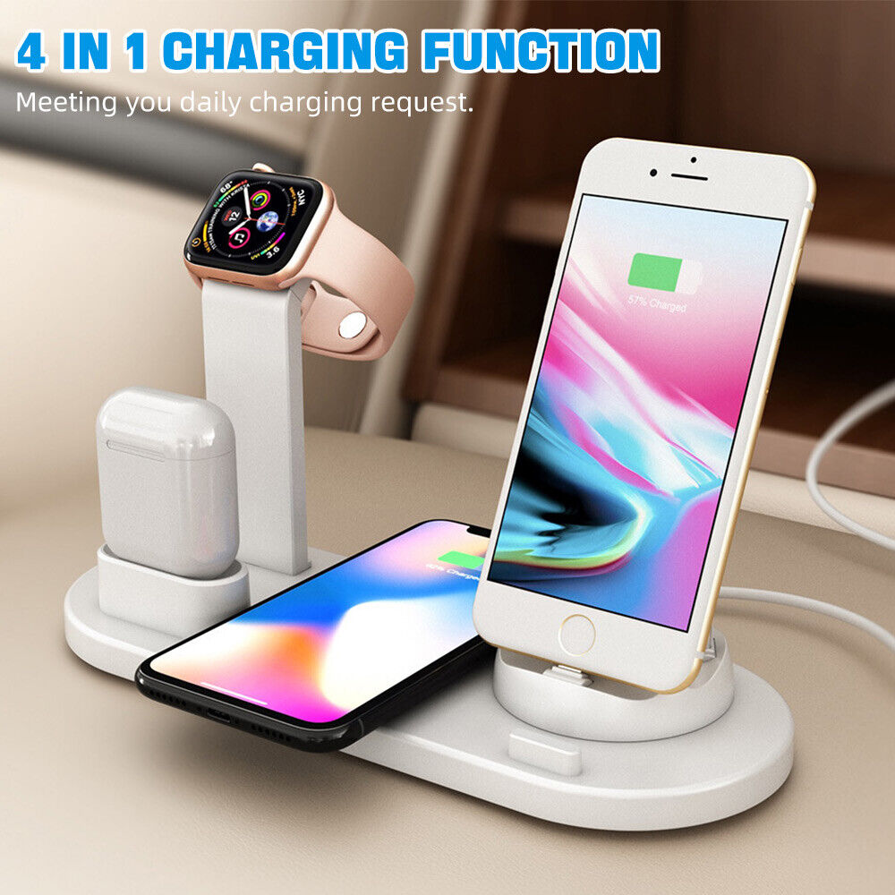 4 in 1 Wireless Charger Fast Charging Dock Stand For Iphone Samsung Phone