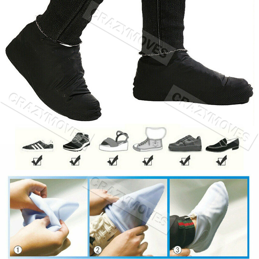 SHOE COVER WATERPROOF Silicone Non Slip Rain Water RUBBER Foot Boot Overshoe