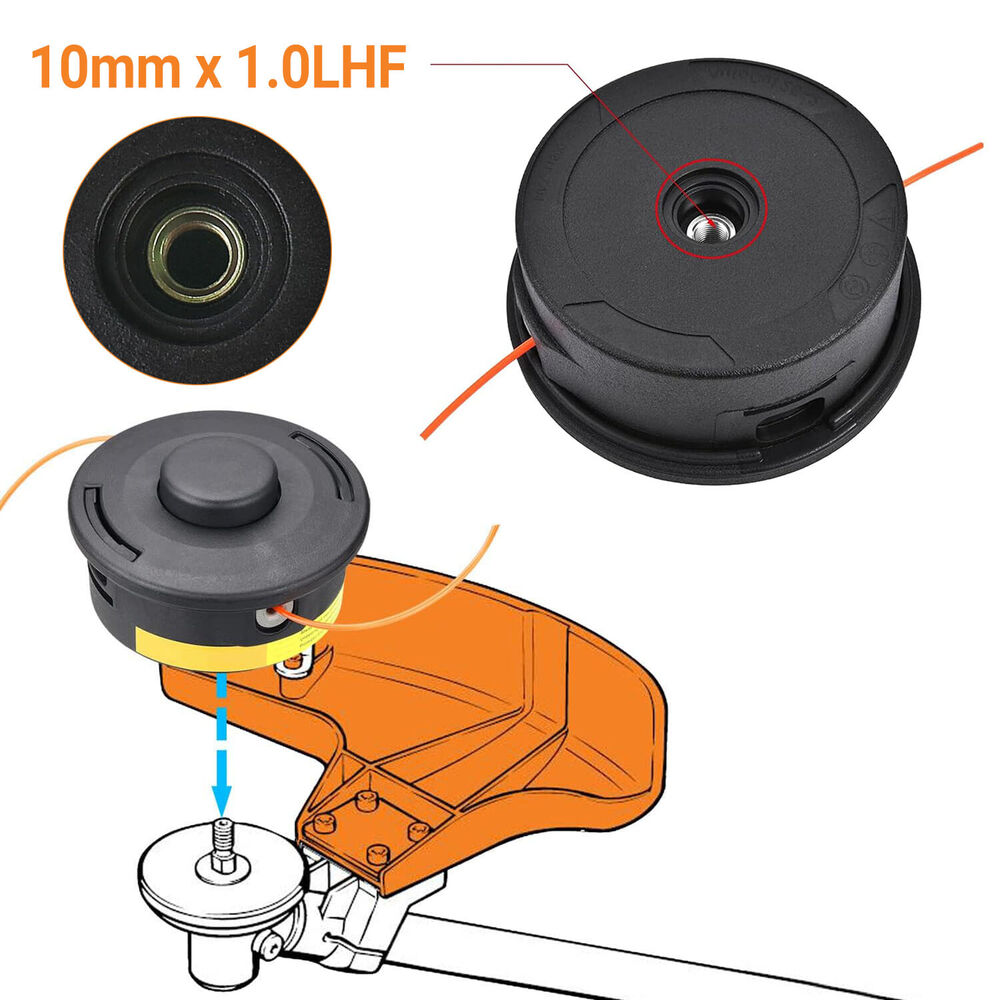 M10 x 1.0 Bump Feed Trimmer Head For Stihl FS55 FS70 FS80 FS90 FR85T FS110 FS130