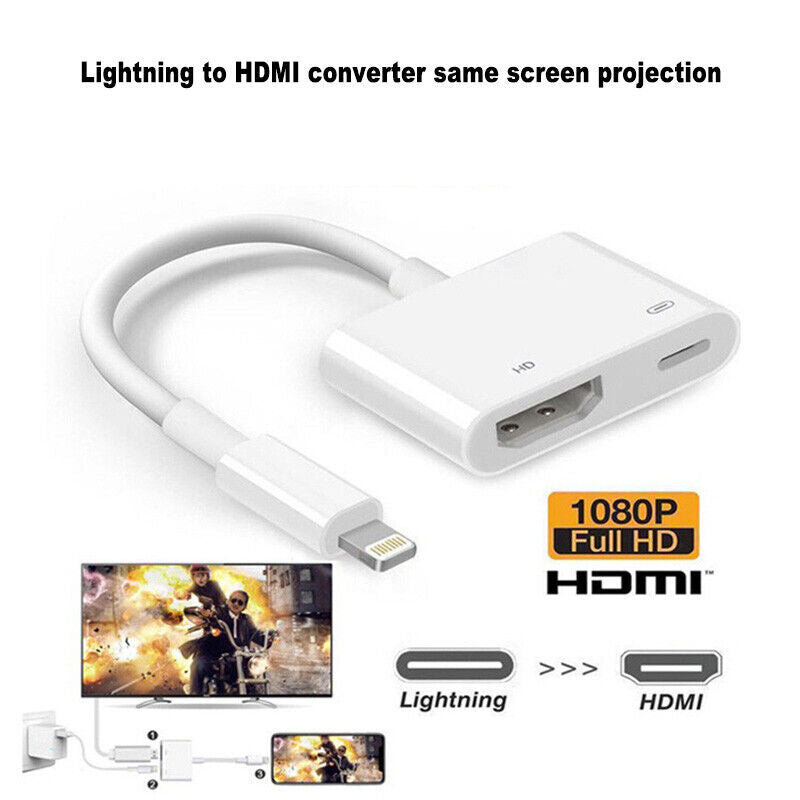 HDMI Digital TV AV Adapter Cable to Adapter For iPad iPod iPhone Series HD 1080P