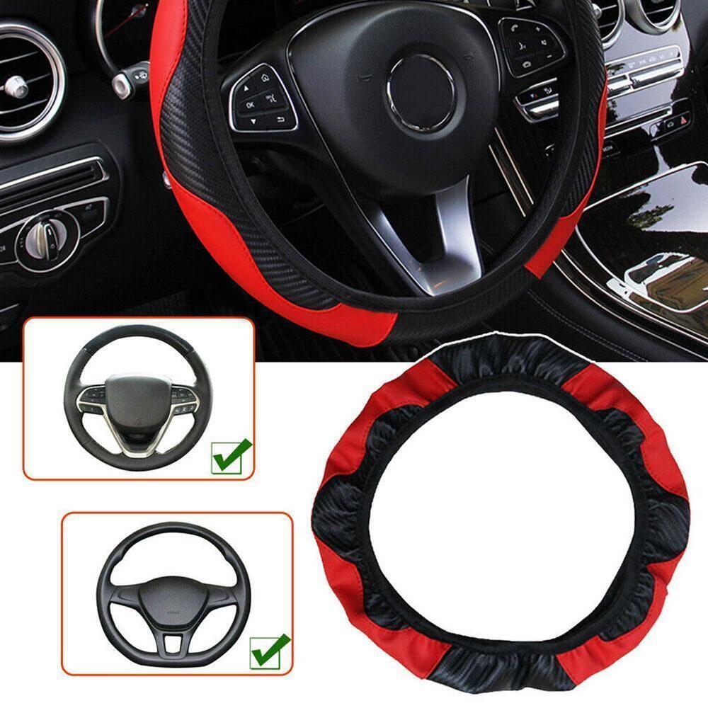 Leather Car Steering Wheel Cover Anti-slip Accessories 38CM/15inch>`~ M8F4