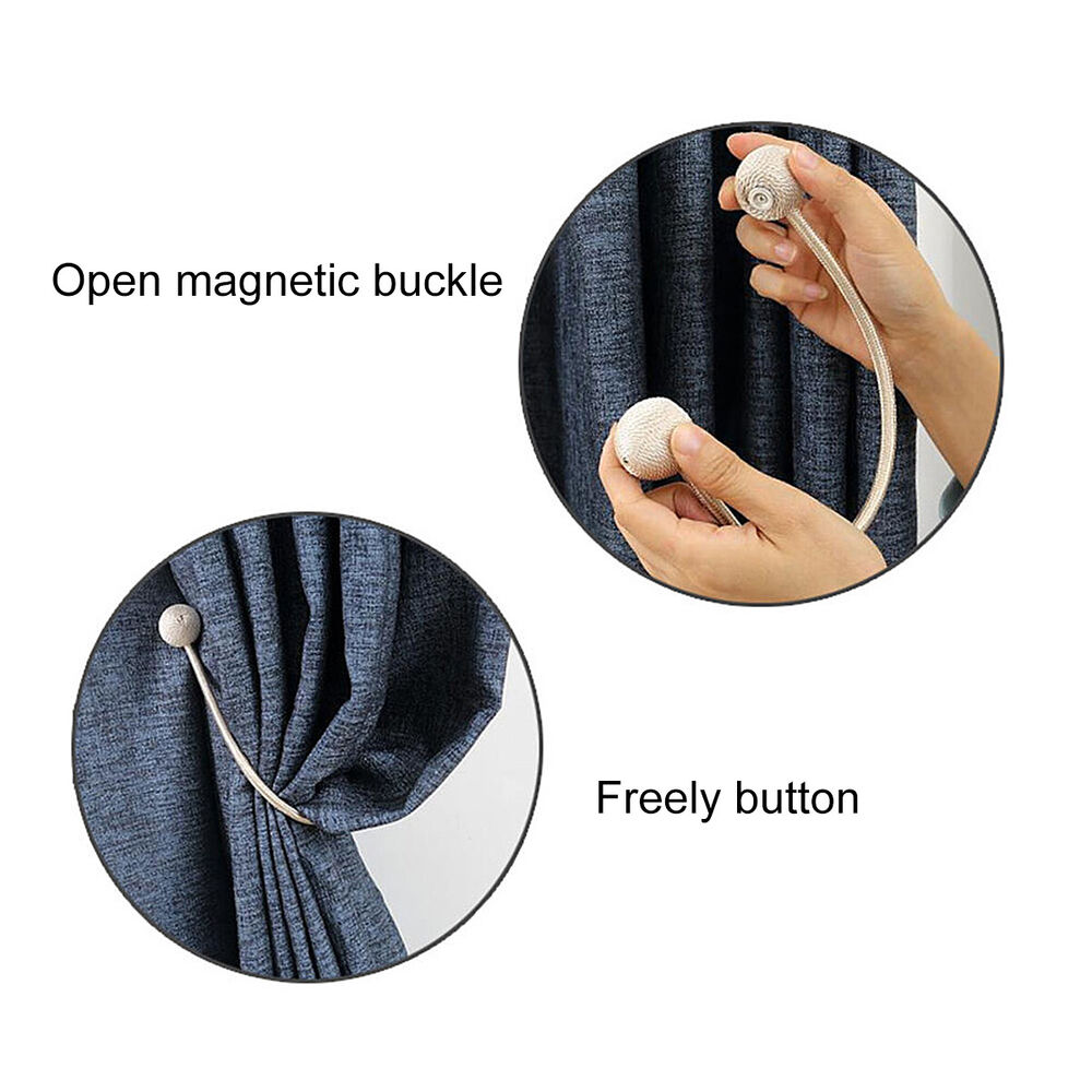 2X Strong Magnetic Curtain Tie Backs Buckle Clips Holdbacks Rope Tiebacks Home