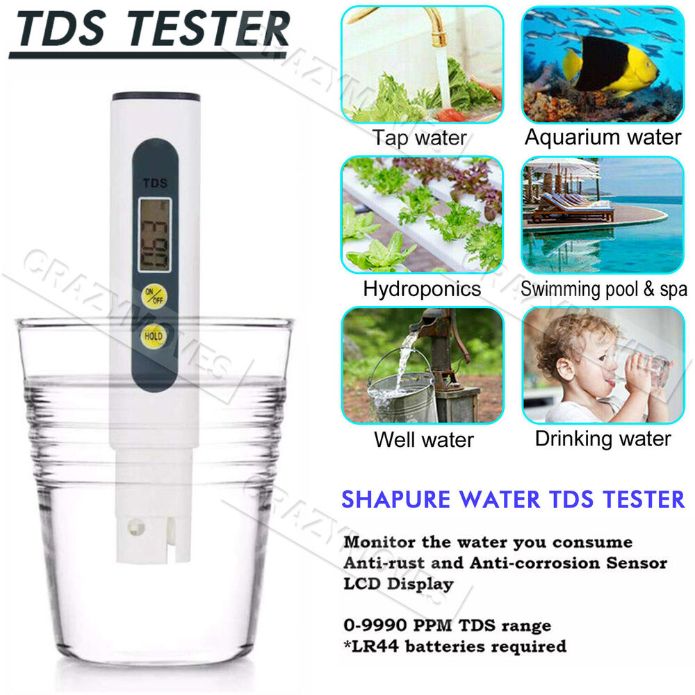 PH TDS Meter Digital Tester Pen Aquarium Pool SPA Water Quality Monitor