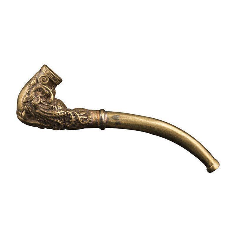 Vintage Pure Brass Copper Dragon Pattern Bent Smoking Tobacco Pipe Accessories