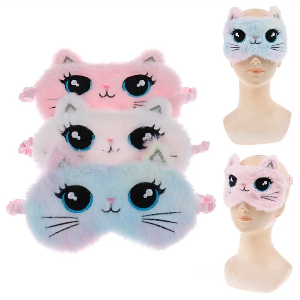 Plush Big Eyes Sleeping Eyepatch Kids Cute Cat Shading Eye Mask For Travel Rest