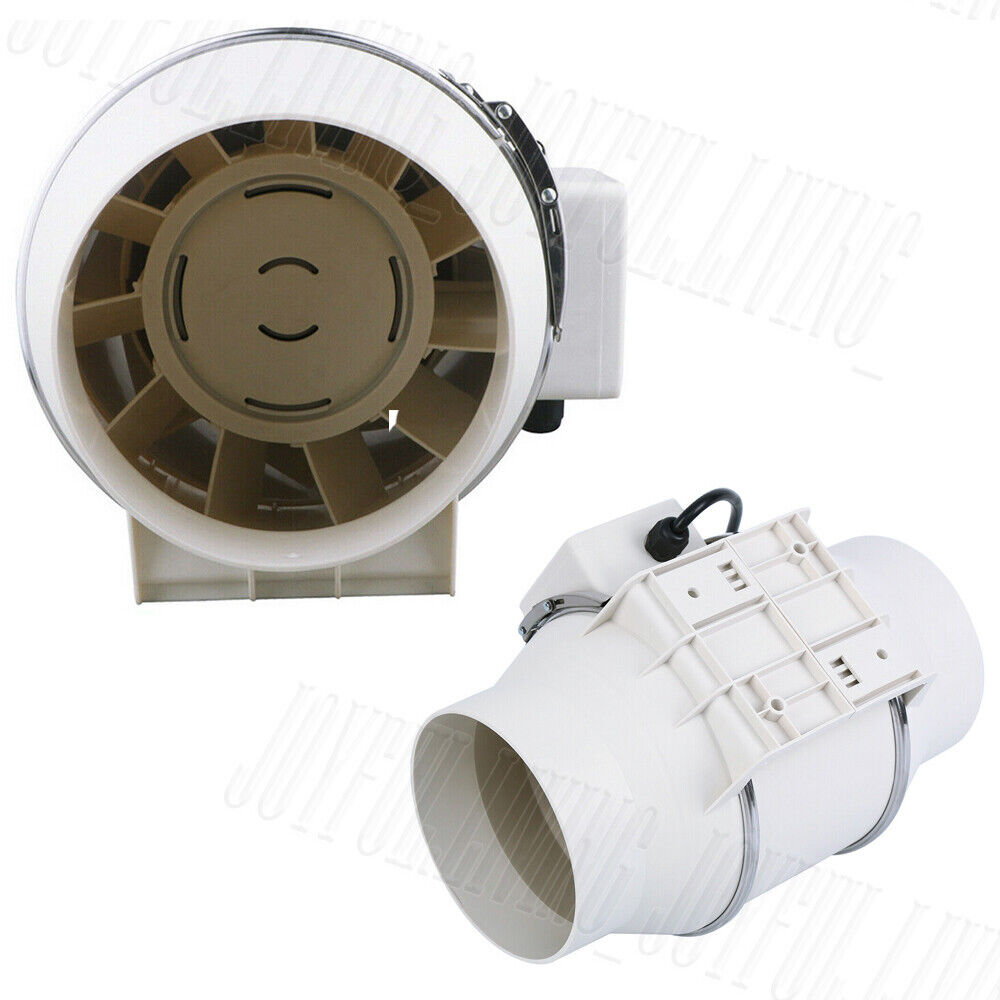 Silent Extractor Fan Duct Hydroponic Inline Exhaust Industrial Vent 4/6/8" Inch