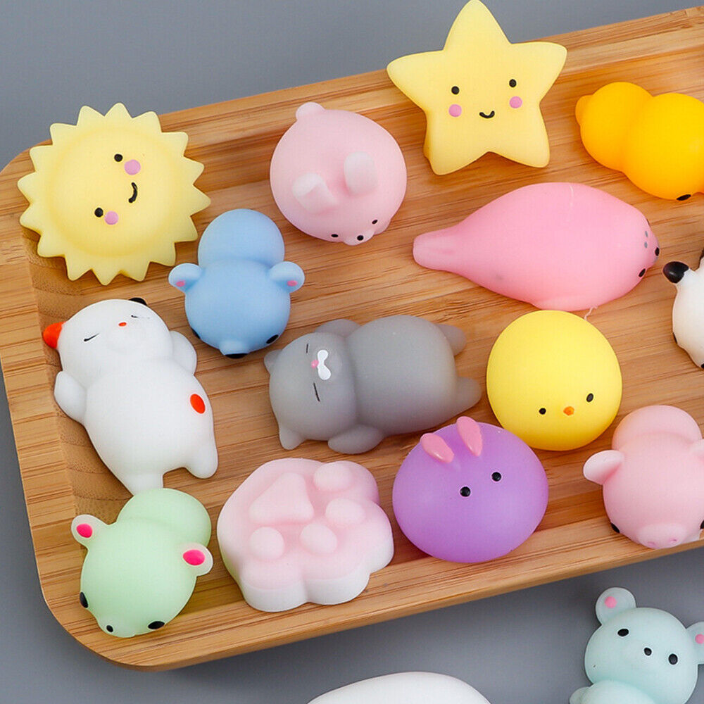 50x Cute Mini Animal Squishies Kawaii Mochi Squeeze Toys Stretch Stress Squishy