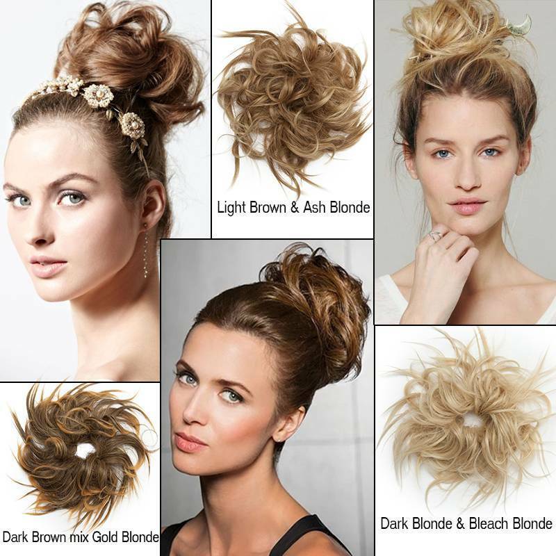 Thick Messy Bun Hair Piece Scrunchie Updo Wrap Hair Extensions Real as human