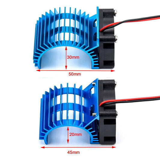 380/540 Motor Proof Cover Heatsink w/Cooling Fan for 1/8 1/10 Electric RC Car