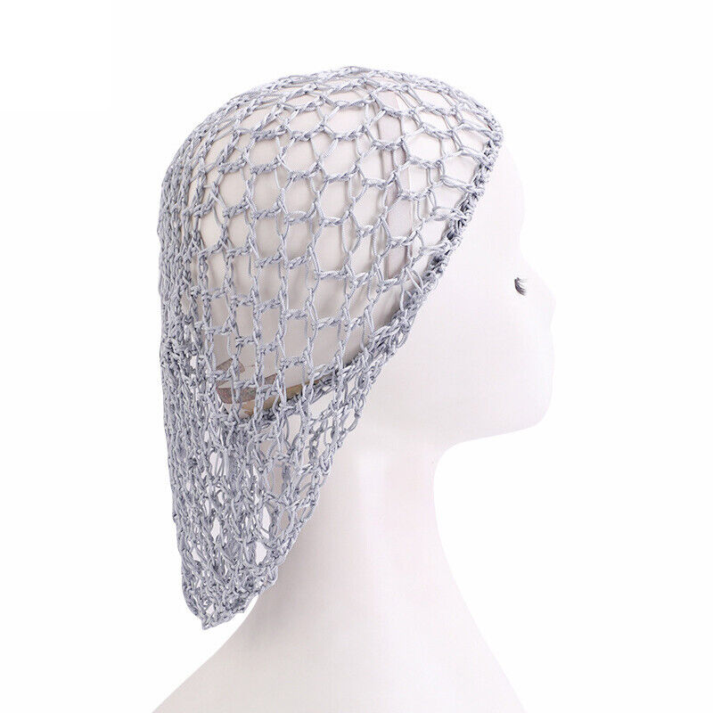 Womens Mesh Hair Net Crochet Cap Solid Hairnet Snood Sleeping Turban Hat Vintage