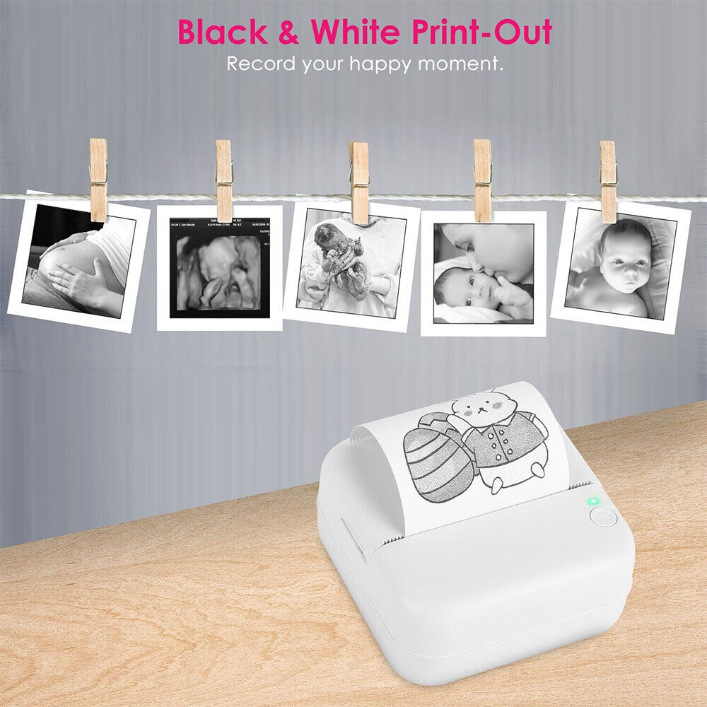 Mini Pocket Thermal Printer Photo Notes Inkless Sticker Pen USB Cable Wireless