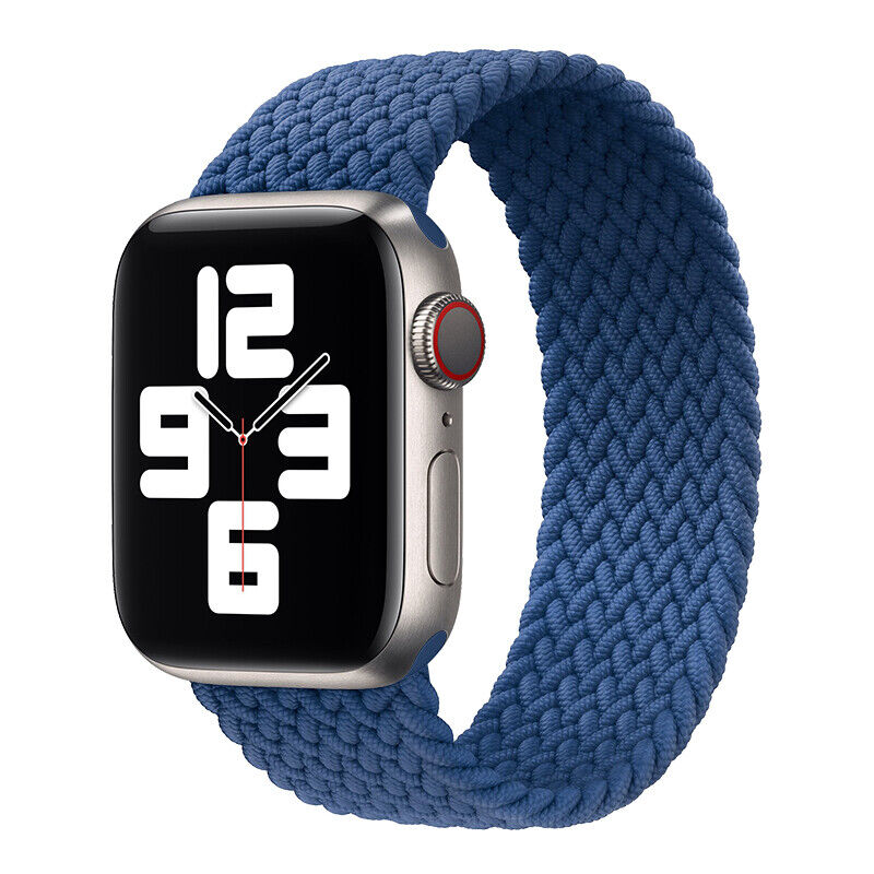 For Apple Watch Band Series 8 7 6 5 SE Nylon Braided Solo Loop Strap 41 42 44 45