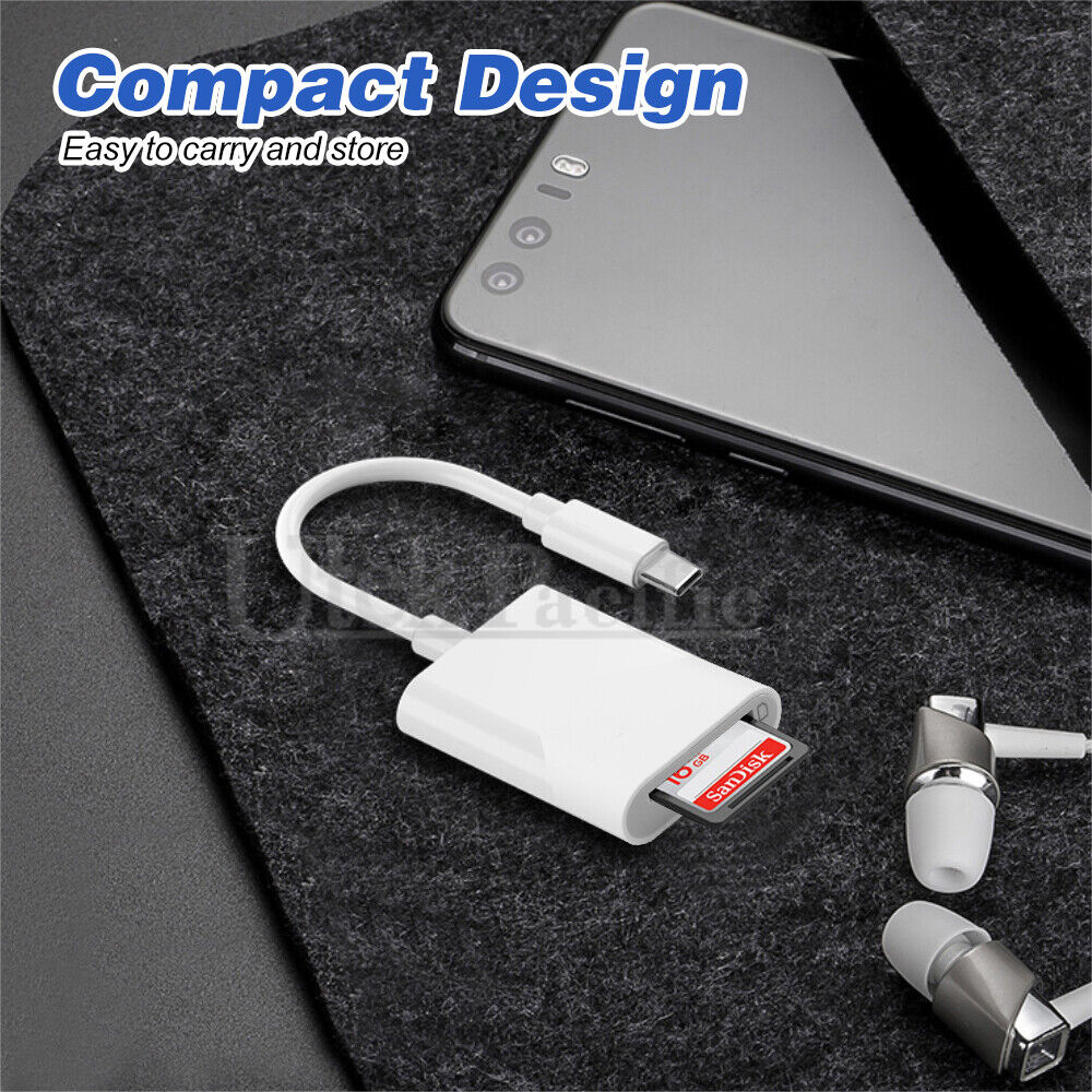 USB-C To SD Card Reader Adapter Type-C For Apple iPad Macbook iPhone 15 Samsung