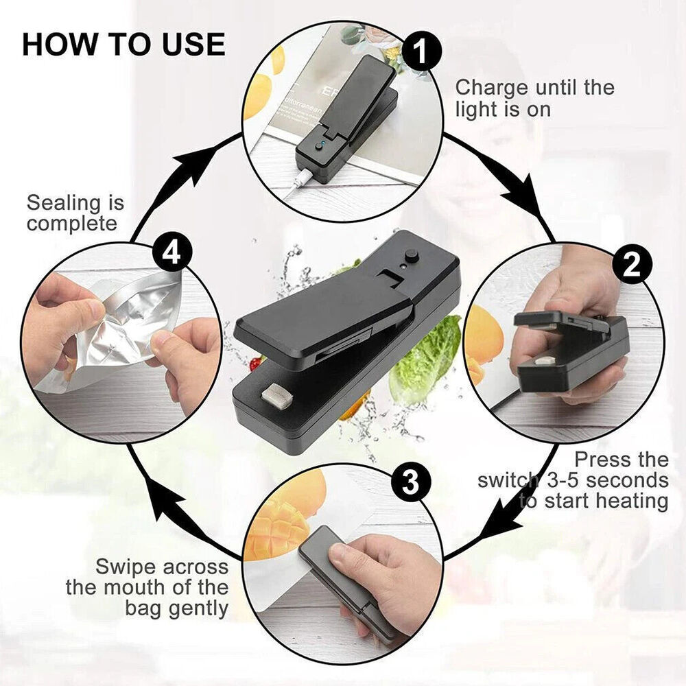 Handheld mini Heat Sealer Poly Bag Sealing Machine Food Portable Plastic Small