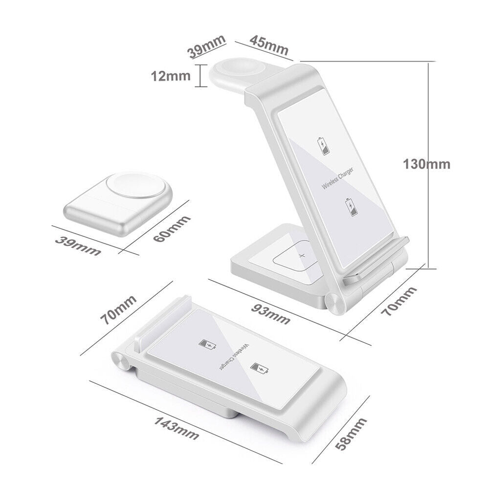 3 in 1 Wireless Charger Fast Charging Dock Fit For Android Samsung Mobile Phones